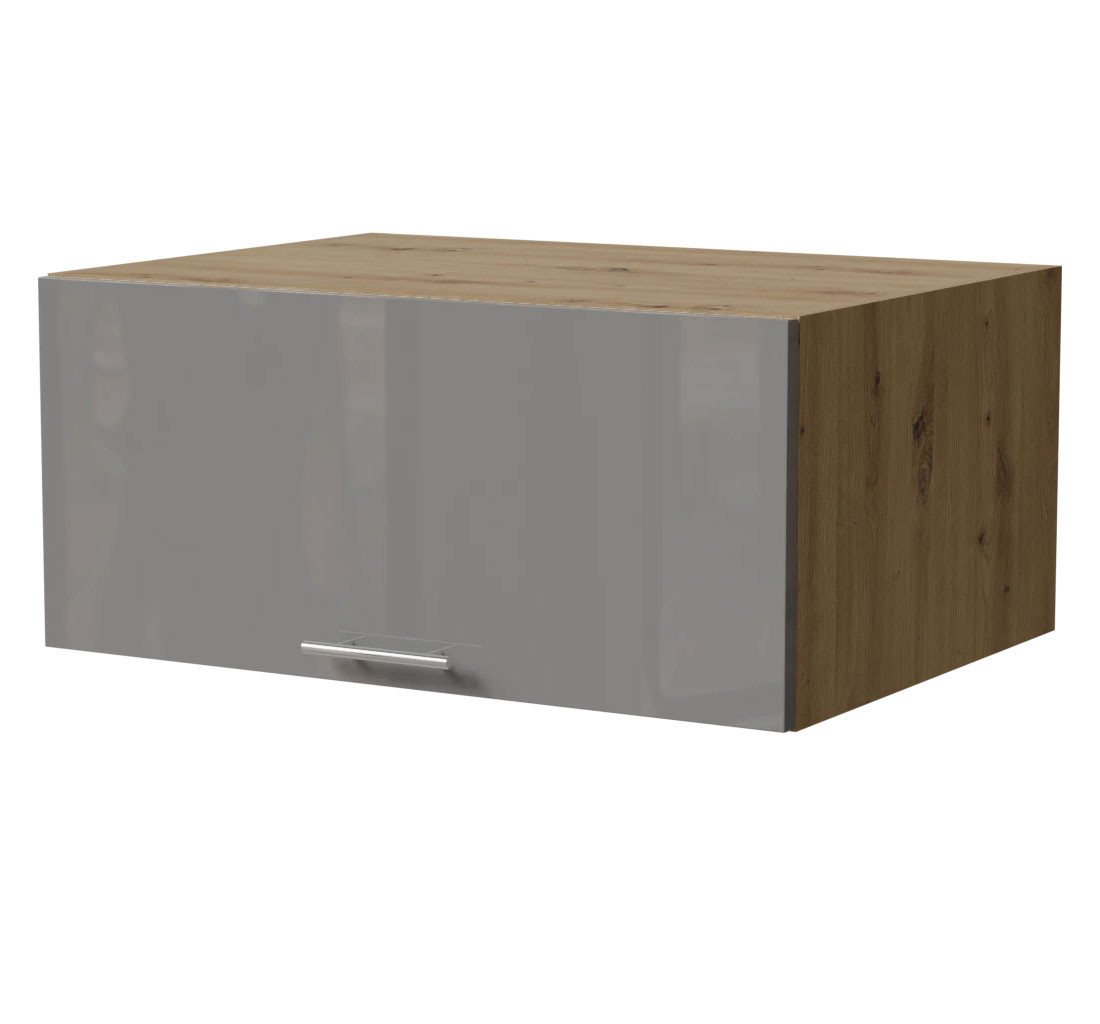Feldmann-Wohnen Klapphängeschrank Essen (W6B/80, 1 Klappe, innen 1 Fach, 1-St., moderne Optik, lackierte Fronten) 80x59x36cm Eiche Artisan - grau Hochglanz (ES-W6B/80) von Feldmann-Wohnen