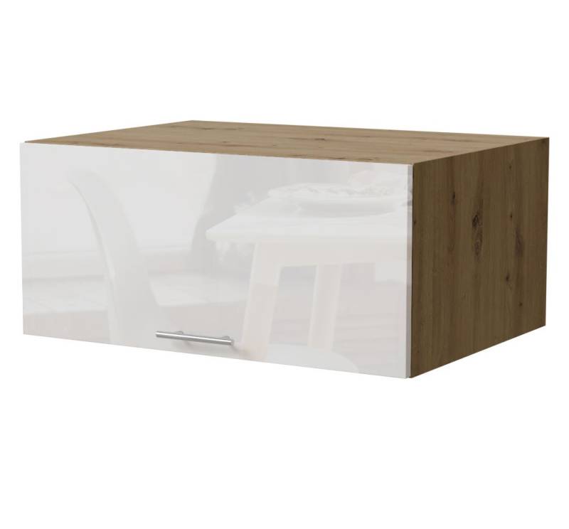Feldmann-Wohnen Klapphängeschrank Essen (W6B/80, 1 Klappe, innen 1 Fach, 1-St., moderne Optik, lackierte Fronten) 80x59x36cm Eiche Artisan - weiß Hochglanz (ES-W6B/80) von Feldmann-Wohnen