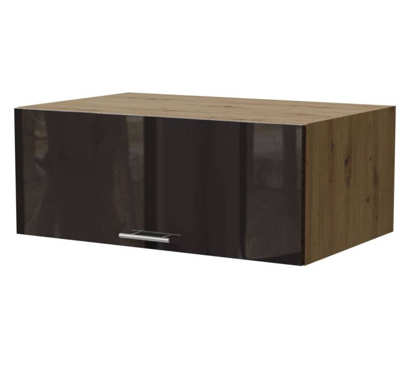 Feldmann-Wohnen Klapphängeschrank Essen (W6B/90, 1 Klappe, innen 1 Fach, 1-St., moderne Optik, lackierte Fronten) 90x59x36cm Eiche Artisan - schwarz Hochglanz (ES-W6B/90) von Feldmann-Wohnen