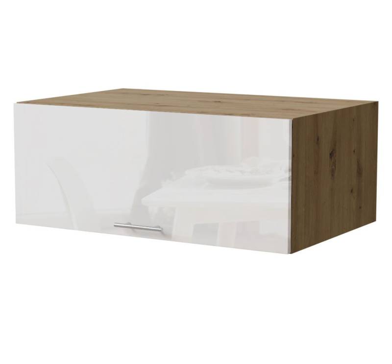 Feldmann-Wohnen Klapphängeschrank Essen (W6B/90, 1 Klappe, innen 1 Fach, 1-St., moderne Optik, lackierte Fronten) 90x59x36cm Eiche Artisan - weiß Hochglanz (ES-W6B/90) von Feldmann-Wohnen