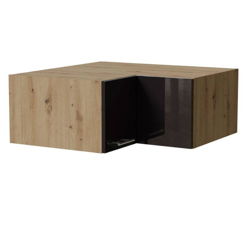 Feldmann-Wohnen Klapphängeschrank Essen (W14/90/36, 2-türig, innen 1 Fach, 1-St., Küchenhängeschrank) 90x90x36cm Eiche Artisan - schwarz Hochglanz (ES-W14/90/36) von Feldmann-Wohnen