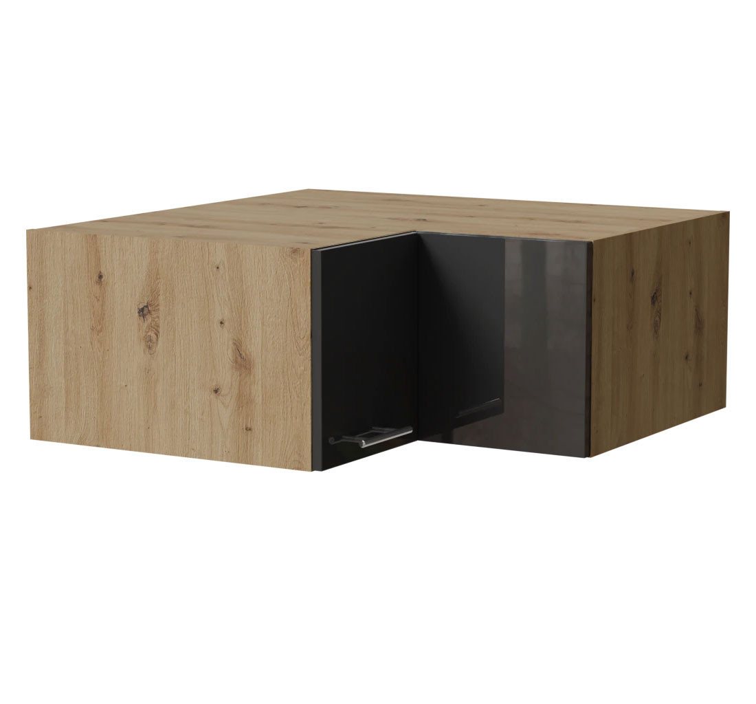 Feldmann-Wohnen Klapphängeschrank Essen (W14/90/36, 2-türig, innen 1 Fach, 1-St., Küchenhängeschrank) 90x90x36cm Eiche Artisan - graphit Hochglanz (ES-W14/90/36) von Feldmann-Wohnen