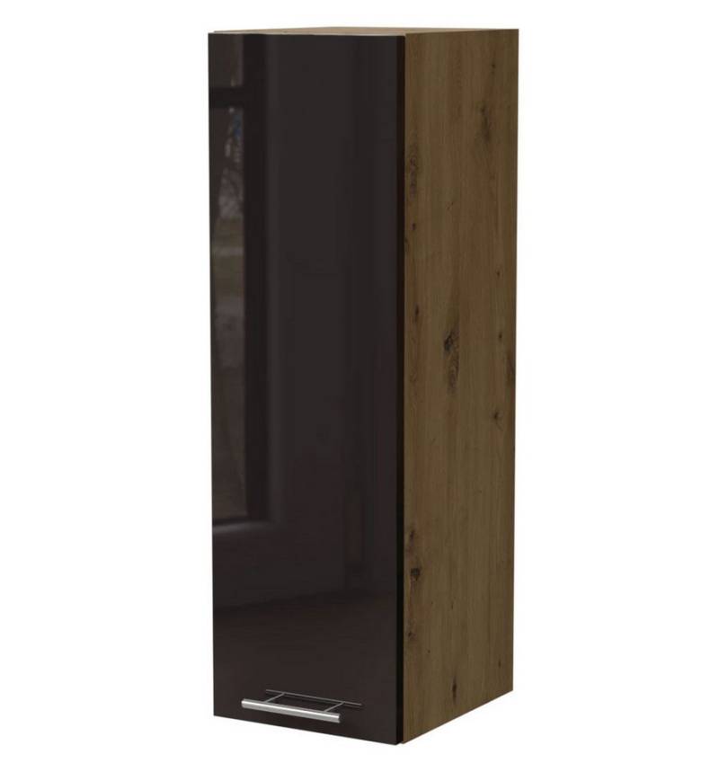 Feldmann-Wohnen Klapphängeschrank Essen (W4/30, 1-türig, 3 Einlegeböden, 1-St., Küchenhängeschrank) 30x32,5x96cm Eiche Artisan - schwarz Hochglanz (ES-W4/30) von Feldmann-Wohnen