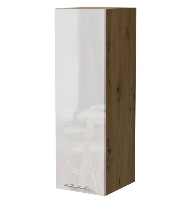 Feldmann-Wohnen Klapphängeschrank Essen (W4/30, 1-türig, 3 Einlegeböden, 1-St., Küchenhängeschrank) 30x32,5x96cm Eiche Artisan - weiß Hochglanz (ES-W4/30) von Feldmann-Wohnen