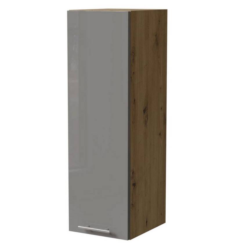 Feldmann-Wohnen Klapphängeschrank Essen (W4/30, 1-türig, 3 Einlegeböden, 1-St., Küchenhängeschrank) 30x32,5x96cm Eiche Artisan - grau Hochglanz (ES-W4/30) von Feldmann-Wohnen