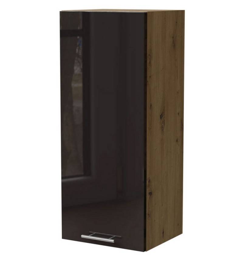 Feldmann-Wohnen Klapphängeschrank Essen (W4/40, 1-türig, 3 Einlegeböden, 1-St., Küchenhängeschrank) 40x32,5x96cm Eiche Artisan - schwarz Hochglanz (ES-W4/40) von Feldmann-Wohnen