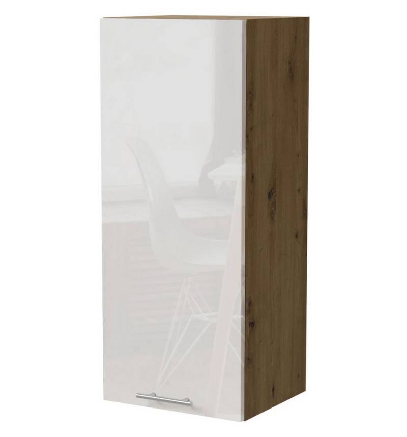 Feldmann-Wohnen Klapphängeschrank Essen (W4/40, 1-türig, 3 Einlegeböden, 1-St., Küchenhängeschrank) 40x32,5x96cm Eiche Artisan - weiß Hochglanz (ES-W4/40) von Feldmann-Wohnen