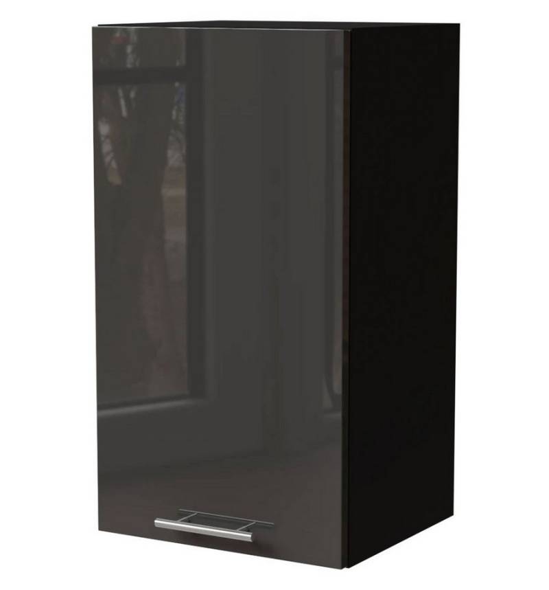 Feldmann-Wohnen Klapphängeschrank Essen (W2/40, 1-türig, 2 Einlegeböden, 1-St., Küchenhängeschrank) 40x32,5x72cm schwarz - graphit Hochglanz (ES-W2/40) von Feldmann-Wohnen