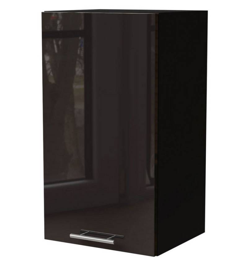 Feldmann-Wohnen Klapphängeschrank Essen (W2/40, 1-türig, 2 Einlegeböden, 1-St., Küchenhängeschrank) 40x32,5x72cm schwarz - schwarz Hochglanz (ES-W2/40) von Feldmann-Wohnen