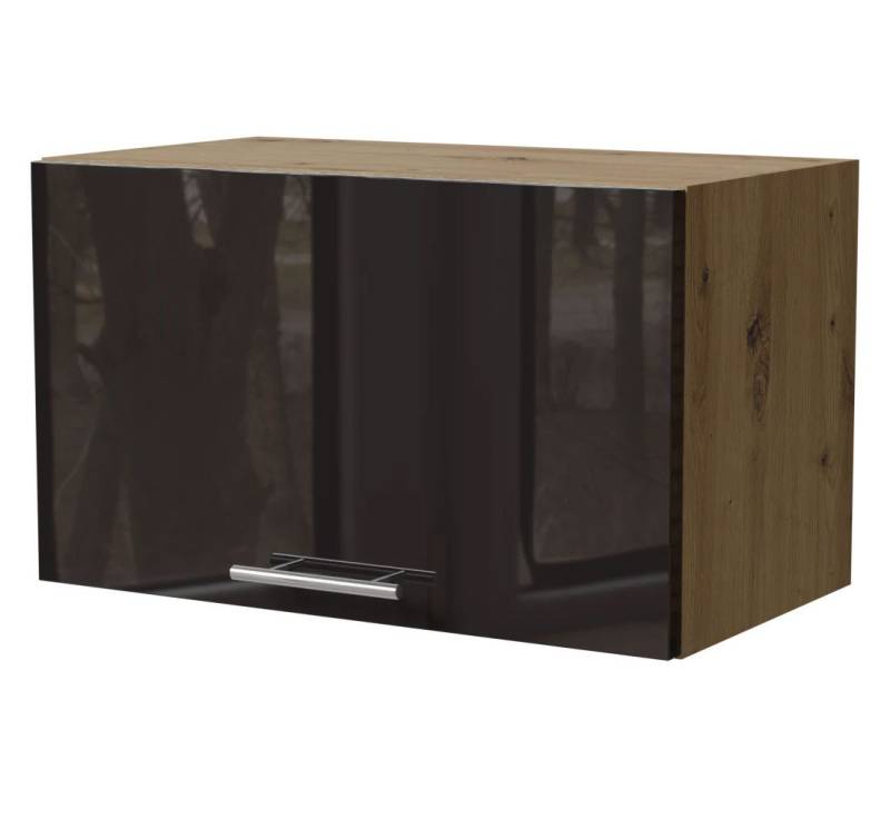 Feldmann-Wohnen Klapphängeschrank Essen (W4B/60, 1 Klappe, innen 1 Fach, 1-St., moderne Optik, lackierte Fronten) 60x32,5x36cm Eiche Artisan- schwarz Hochglanz (ES-W4B/60) von Feldmann-Wohnen