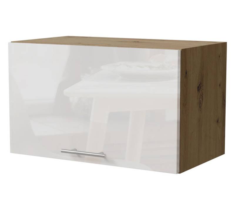 Feldmann-Wohnen Klapphängeschrank Essen (W4B/60, 1 Klappe, innen 1 Fach, 1-St., moderne Optik, lackierte Fronten) 60x32,5x36cm Eiche Artisan - weiß Hochglanz (ES-W4B/60-AV) von Feldmann-Wohnen