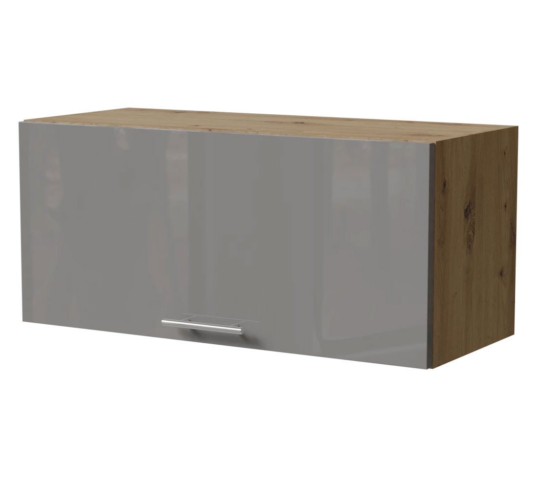 Feldmann-Wohnen Klapphängeschrank Essen (W4B/80, 1 Klappe, innen 1 Fach, 1-St., moderne Optik, lackierte Fronten) 80x32,5x36cm Eiche Artisan - grau Hochglanz (ES-W4B/80-AV) von Feldmann-Wohnen