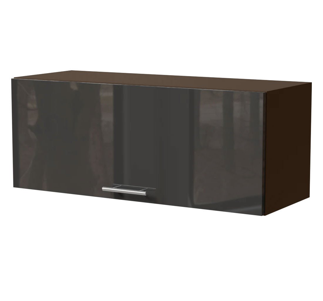 Feldmann-Wohnen Klapphängeschrank Essen (W4B/90, 1 Klappe, innen 1 Fach, 1-St., moderne Optik, Acrylfronten mit Glaseffekt) 90x32,5x36cm Graphit Hochglanz / Lava Matt von Feldmann-Wohnen