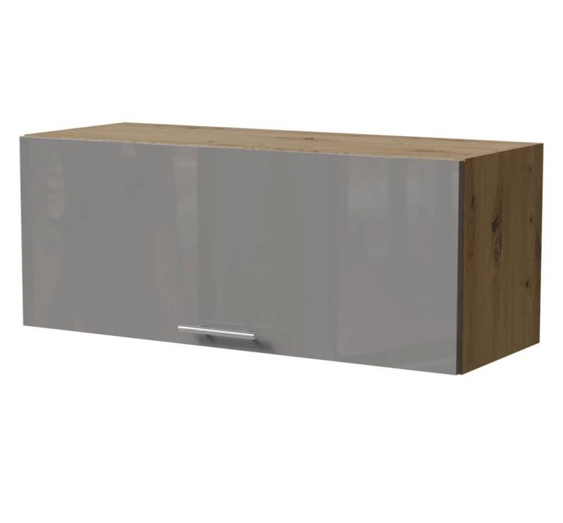 Feldmann-Wohnen Klapphängeschrank Essen (W4B/90, 1 Klappe, innen 1 Fach, 1-St., moderne Optik, lackierte Fronten) 90x32,5x36cm Eiche Artisan - grau Hochglanz (ES-W4B/90-AV) von Feldmann-Wohnen