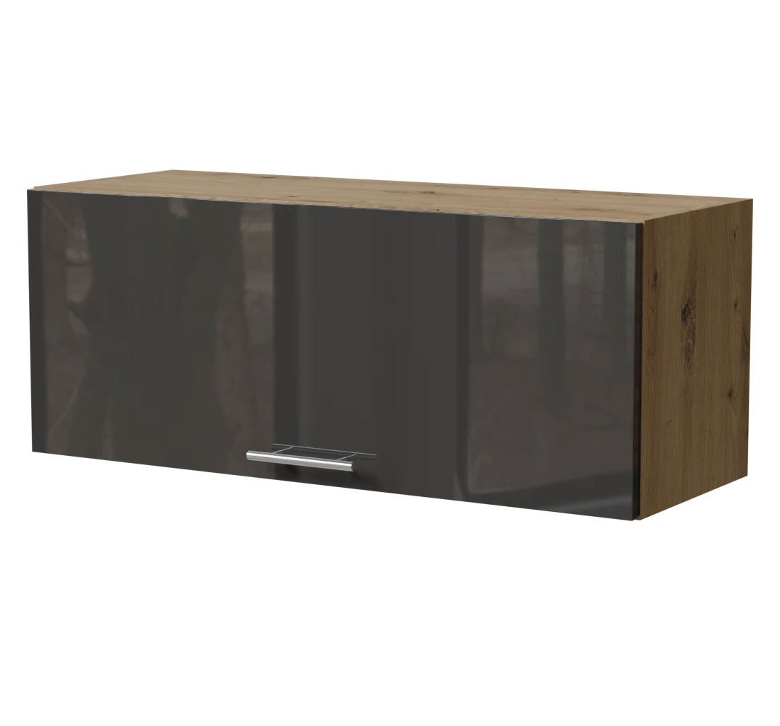Feldmann-Wohnen Klapphängeschrank Essen (W4B/90, 1 Klappe, innen 1 Fach, 1-St., moderne Optik, lackierte Fronten) 90x32,5x36cm Eiche Artisan - graphit Hochglanz (ES-W4B/90) von Feldmann-Wohnen