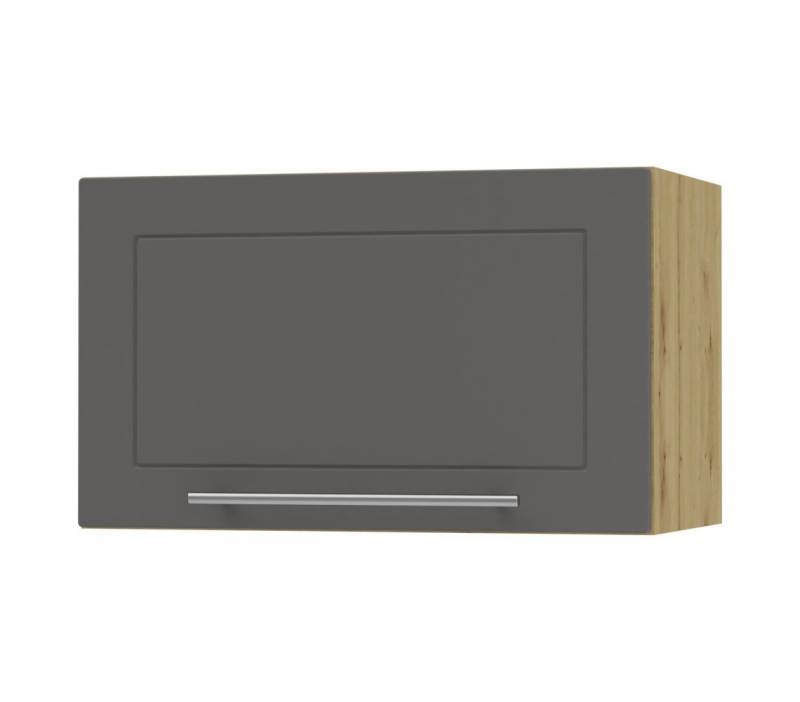 Feldmann-Wohnen Klapphängeschrank Kvantum (1-türig, 1 Fach, Türanschlag oben, Soft-Close, 1-St., Fronten mit dekorativen Fräsungen und leicht abgerundeten Ecken) 60x36cm eiche artisan - graphit matt (Q-W4B/60) von Feldmann-Wohnen