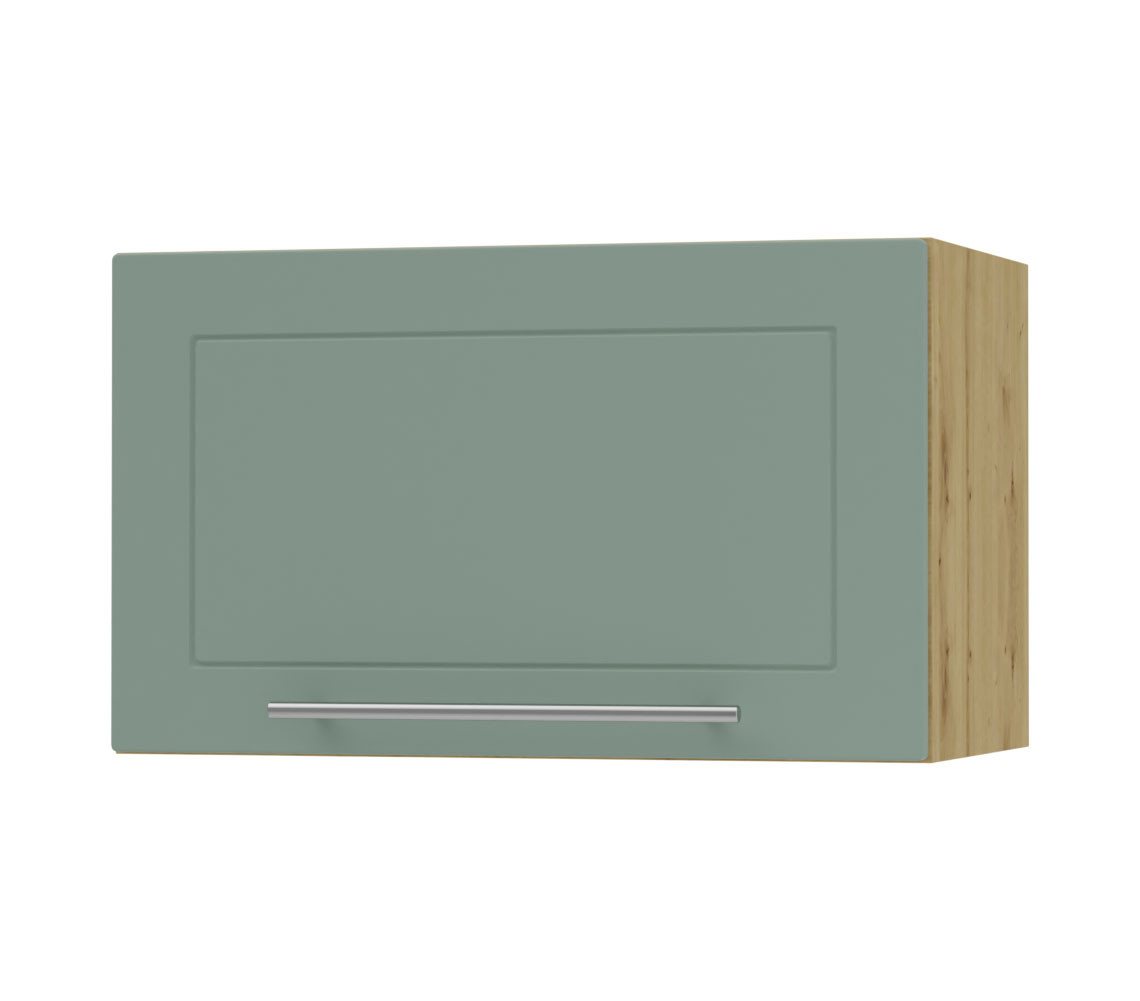 Feldmann-Wohnen Klapphängeschrank Kvantum (1-türig, 1 Fach, Türanschlag oben, Soft-Close, 1-St., Fronten mit dekorativen Fräsungen und leicht abgerundeten Ecken) 60x36cm eiche artisan - mint matt (Q-W4B/60) von Feldmann-Wohnen
