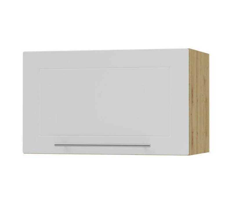 Feldmann-Wohnen Klapphängeschrank Kvantum (1-türig, 1 Fach, Türanschlag oben, Soft-Close, 1-St., Fronten mit dekorativen Fräsungen und leicht abgerundeten Ecken) 60x36cm eiche artisan - weiß matt (Q-W4B/60) von Feldmann-Wohnen