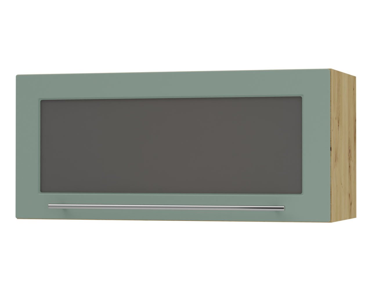 Feldmann-Wohnen Klapphängeschrank Kvantum (1-türig, 1 Fach, Türanschlag oben, Soft-Close, 1-St., Fronten mit dekorativen Fräsungen und leicht abgerundeten Ecken) 80x36cm eiche artisan - mint matt (Q-W4BS/80-AV) von Feldmann-Wohnen