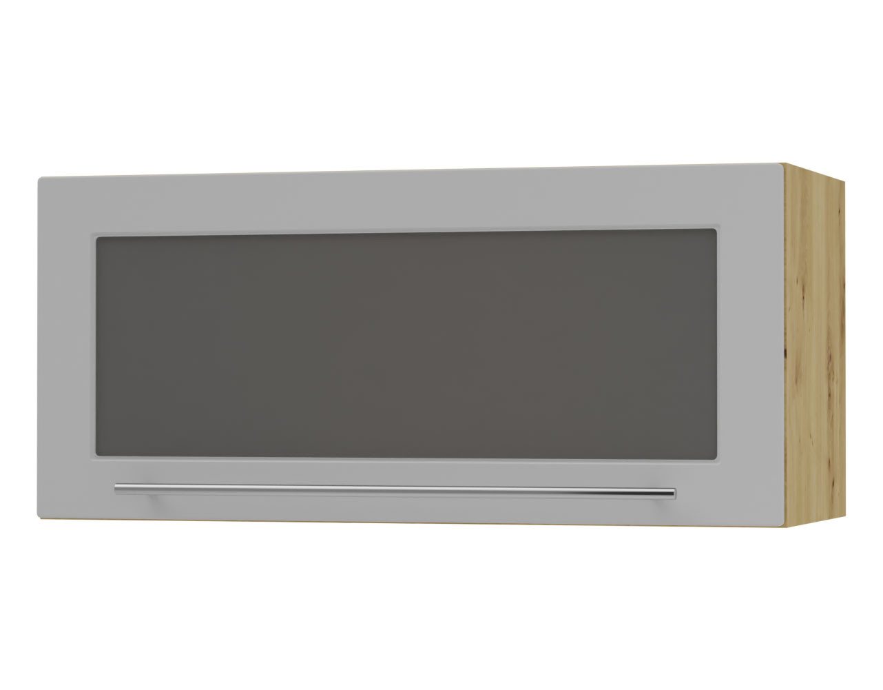 Feldmann-Wohnen Klapphängeschrank Kvantum (1-türig, 1 Fach, Türanschlag oben, Soft-Close, 1-St., Fronten mit dekorativen Fräsungen und leicht abgerundeten Ecken) 80x36cm eiche artisan - dust grey matt (Q-W4BS/80-AV) von Feldmann-Wohnen