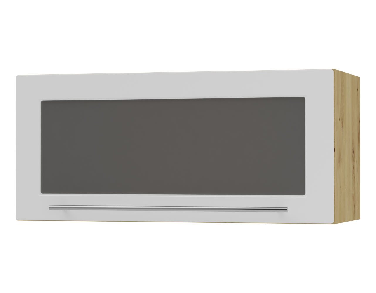 Feldmann-Wohnen Klapphängeschrank Kvantum (1-türig, 1 Fach, Türanschlag oben, Soft-Close, 1-St., Fronten mit dekorativen Fräsungen und leicht abgerundeten Ecken) 80x36cm eiche artisan - weiß matt (Q-W4BS/80-AV) von Feldmann-Wohnen