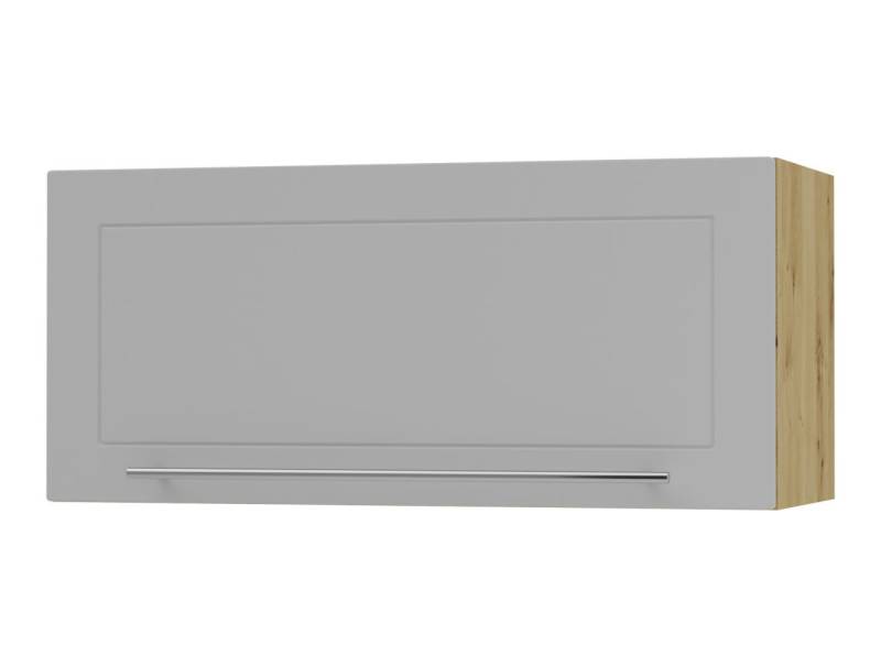 Feldmann-Wohnen Klapphängeschrank Kvantum (1-türig, 1 Fach, Türanschlag oben, Soft-Close, 1-St., Fronten mit dekorativen Fräsungen und leicht abgerundeten Ecken) 80x36cm eiche artisan - dust grey matt (Q-W4B/80) von Feldmann-Wohnen