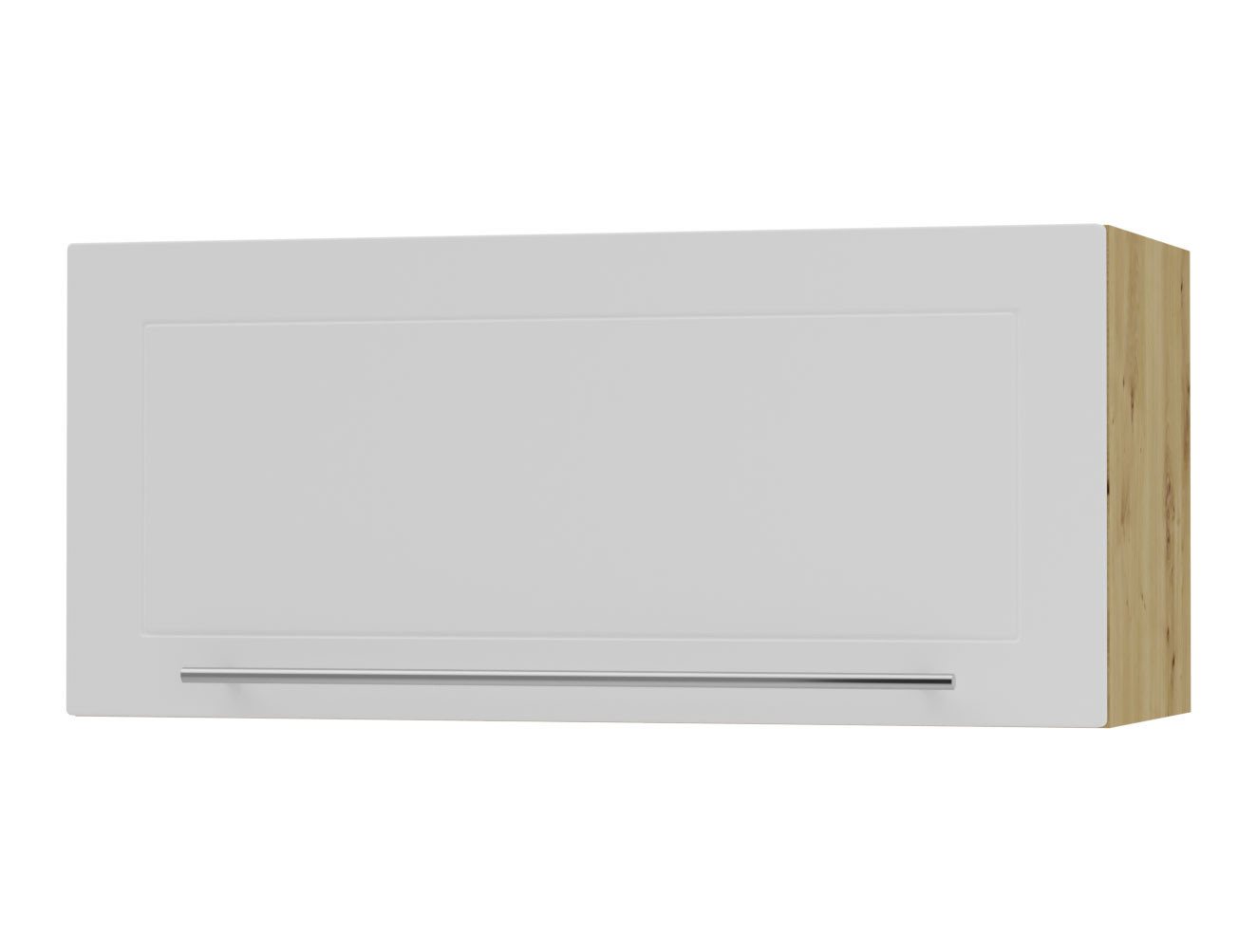 Feldmann-Wohnen Klapphängeschrank Kvantum (1-türig, 1 Fach, Türanschlag oben, Soft-Close, 1-St., Fronten mit dekorativen Fräsungen und leicht abgerundeten Ecken) 80x36cm eiche artisan - weiß matt (Q-W4B/80) von Feldmann-Wohnen