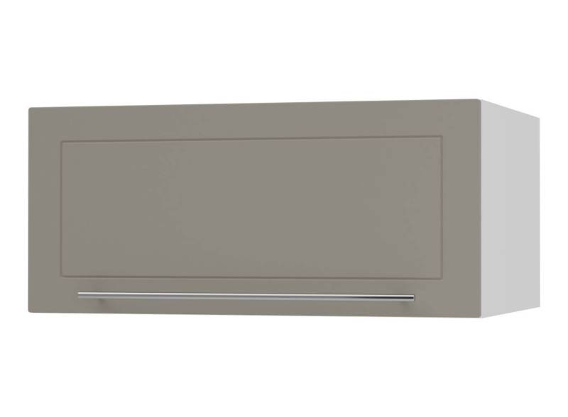 Feldmann-Wohnen Klapphängeschrank Kvantum (1-türig, 1 Fach, Türanschlag oben, Soft-Close, 1-St., Fronten mit dekorativen Fräsungen und leicht abgerundeten Ecken) 80x59x36cm weiß - beige matt (Q-W6B/80) von Feldmann-Wohnen