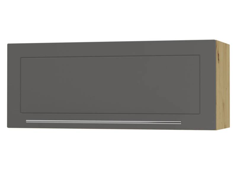 Feldmann-Wohnen Klapphängeschrank Kvantum (1-türig, 1 Fach, Türanschlag oben, Soft-Close, 1-St., Fronten mit dekorativen Fräsungen und leicht abgerundeten Ecken) 90x36cm eiche artisan - graphit matt (Q-W4B/90) von Feldmann-Wohnen