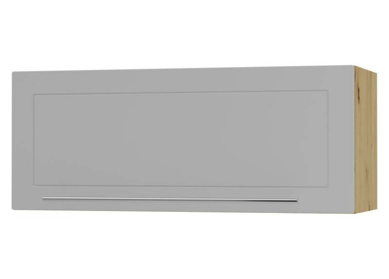 Feldmann-Wohnen Klapphängeschrank Kvantum (1-türig, 1 Fach, Türanschlag oben, Soft-Close, 1-St., Fronten mit dekorativen Fräsungen und leicht abgerundeten Ecken) 90x36cm eiche artisan - dust grey matt (Q-W4B/90) von Feldmann-Wohnen