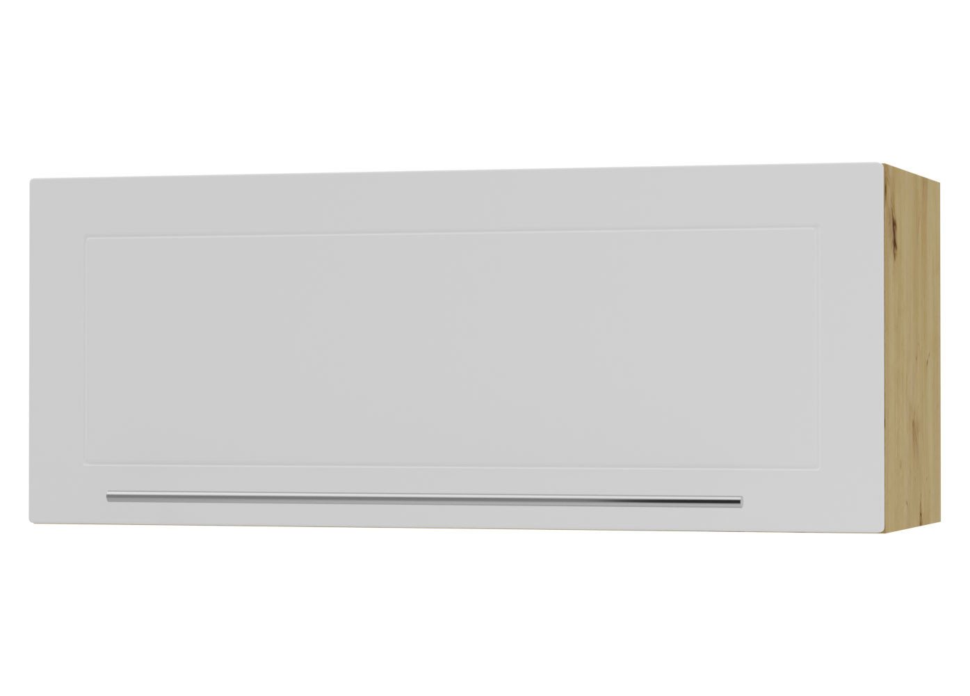 Feldmann-Wohnen Klapphängeschrank Kvantum (1-türig, 1 Fach, Türanschlag oben, Soft-Close, 1-St., Fronten mit dekorativen Fräsungen und leicht abgerundeten Ecken) 90x36cm eiche artisan - weiß matt (Q-W4B/90) von Feldmann-Wohnen