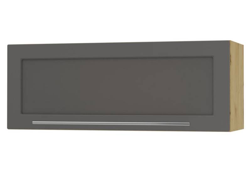 Feldmann-Wohnen Klapphängeschrank Kvantum (1-türig, 1 Fach, Türanschlag oben, Soft-Close, 1-St., Fronten mit dekorativen Fräsungen und leicht abgerundeten Ecken) 90x36cm eiche artisan - graphit matt (Q-W4BS/90) von Feldmann-Wohnen