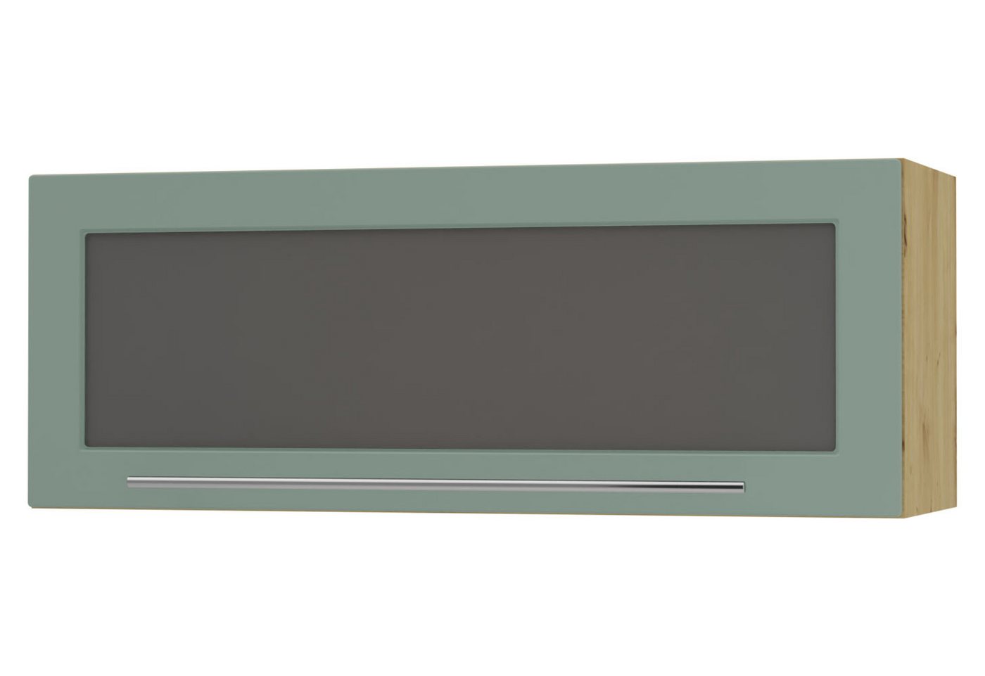 Feldmann-Wohnen Klapphängeschrank Kvantum (1-türig, 1 Fach, Türanschlag oben, Soft-Close, 1-St., Fronten mit dekorativen Fräsungen und leicht abgerundeten Ecken) 90x36cm eiche artisan - mint matt (Q-W4BS/90) von Feldmann-Wohnen