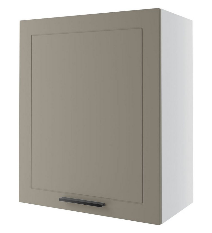 Feldmann-Wohnen Klapphängeschrank Kvantum (1-türig, innen 2 Einlegeböden, Türanschlag wechselbar, Soft-Close, 1-St., Fronten mit dekorativen Fräsungen und leicht abgerundeten Ecken) 60x32,5x72cm Front- und Korpusfarbe wählbar von Feldmann-Wohnen