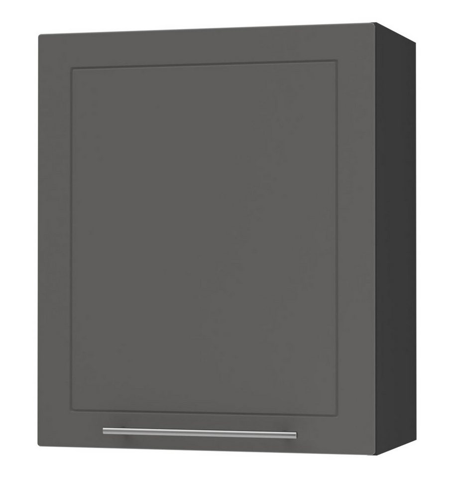 Feldmann-Wohnen Klapphängeschrank Kvantum (1-türig, innen 2 Einlegeböden, Türanschlag wechselbar, Soft-Close, 1-St., Fronten mit dekorativen Fräsungen und leicht abgerundeten Ecken) 60x32,5x72cm Front- und Korpusfarbe wählbar von Feldmann-Wohnen