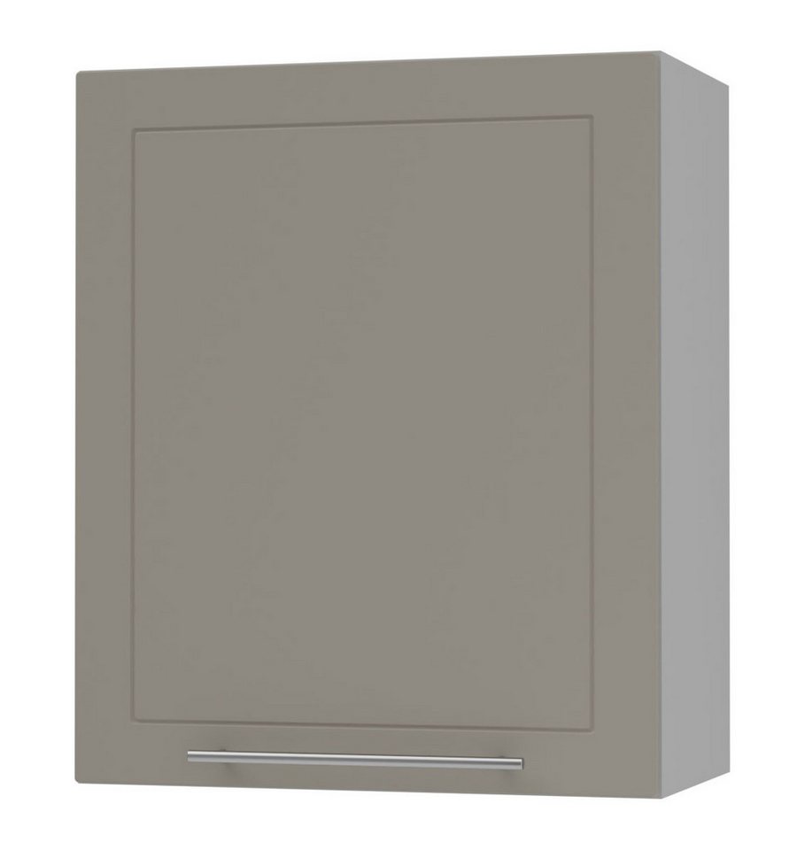 Feldmann-Wohnen Klapphängeschrank Kvantum (1-türig, innen 2 Einlegeböden, Türanschlag wechselbar, Soft-Close, 1-St., Fronten mit dekorativen Fräsungen und leicht abgerundeten Ecken) 60x32,5x72cm Front- und Korpusfarbe wählbar von Feldmann-Wohnen