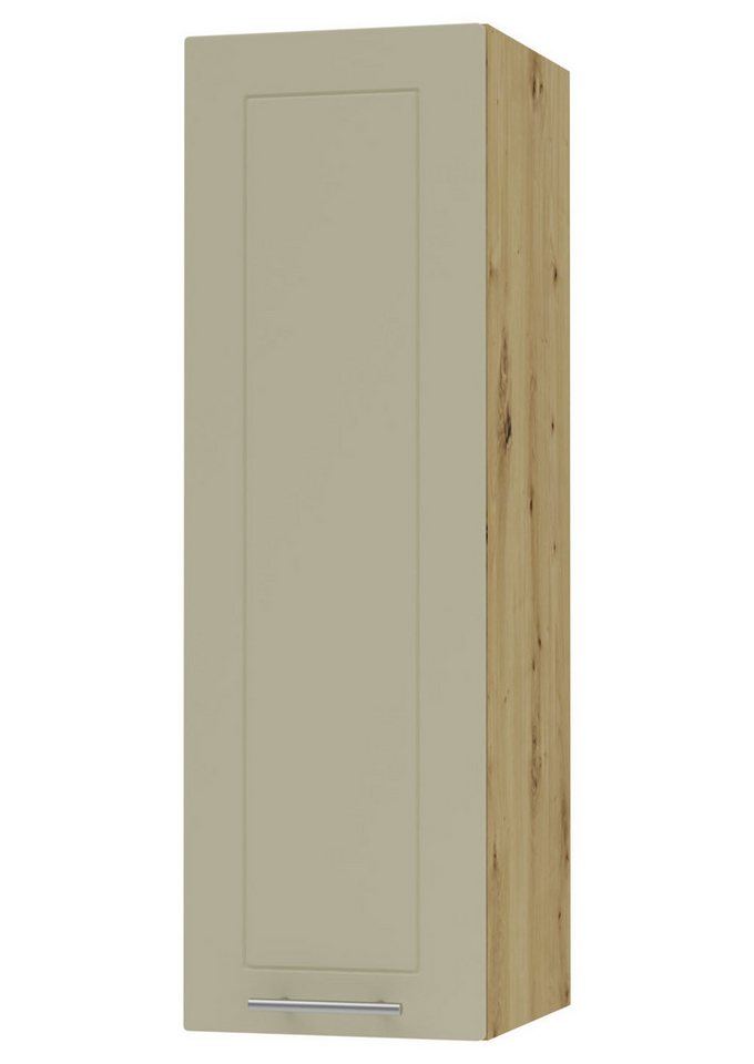 Feldmann-Wohnen Klapphängeschrank Kvantum (1-türig, innen 3 Einlegeböden, Türanschlag wechselbar, Soft-Close, 1-St., Fronten mit dekorativen Fräsungen und leicht abgerundeten Ecken) 20x32,5x96cm Front- und Korpusfarbe wählbar 1-türig von Feldmann-Wohnen