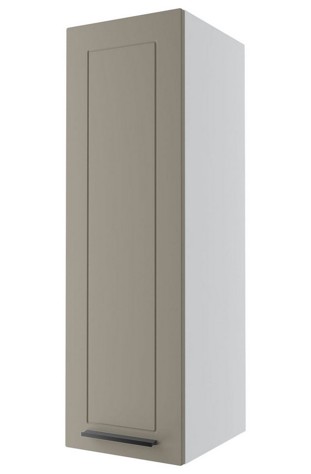 Feldmann-Wohnen Klapphängeschrank Kvantum (1-türig, innen 3 Einlegeböden, Türanschlag wechselbar, Soft-Close, 1-St., Fronten mit dekorativen Fräsungen und leicht abgerundeten Ecken) 20x32,5x96cm Front- und Korpusfarbe wählbar 1-türig von Feldmann-Wohnen