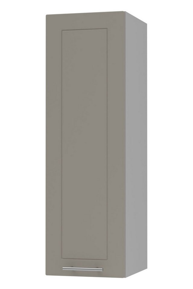 Feldmann-Wohnen Klapphängeschrank Kvantum (1-türig, innen 3 Einlegeböden, Türanschlag wechselbar, Soft-Close, 1-St., Fronten mit dekorativen Fräsungen und leicht abgerundeten Ecken) 20x32,5x96cm Front- und Korpusfarbe wählbar 1-türig von Feldmann-Wohnen