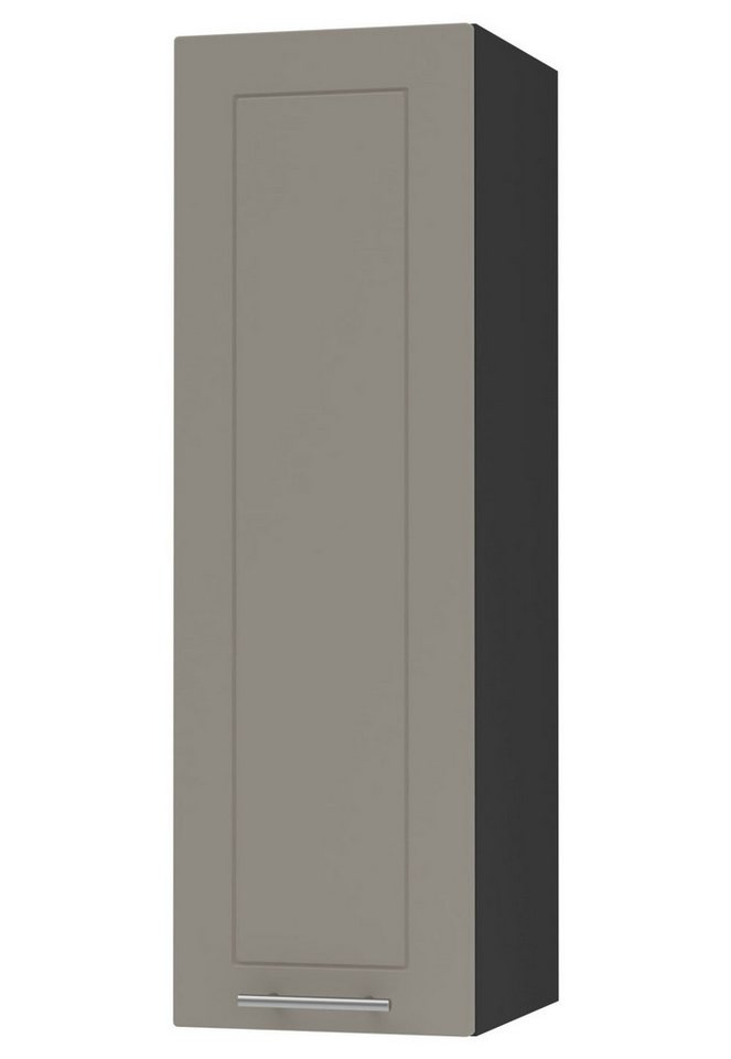 Feldmann-Wohnen Klapphängeschrank Kvantum (1-türig, innen 3 Einlegeböden, Türanschlag wechselbar, Soft-Close, 1-St., Fronten mit dekorativen Fräsungen und leicht abgerundeten Ecken) 20x32,5x96cm Front- und Korpusfarbe wählbar 1-türig von Feldmann-Wohnen