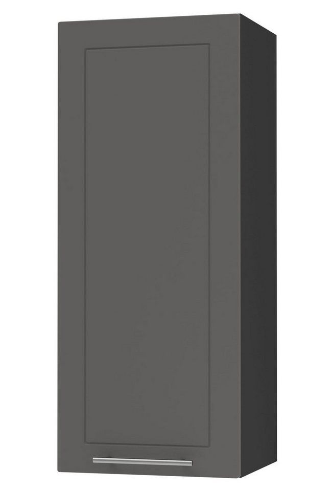 Feldmann-Wohnen Klapphängeschrank Kvantum (1-türig, innen 3 Einlegeböden, Türanschlag wechselbar, Soft-Close, 1-St., Fronten mit dekorativen Fräsungen und leicht abgerundeten Ecken) 40x32,5x96cm Front- und Korpusfarbe wählbar 1-türig von Feldmann-Wohnen