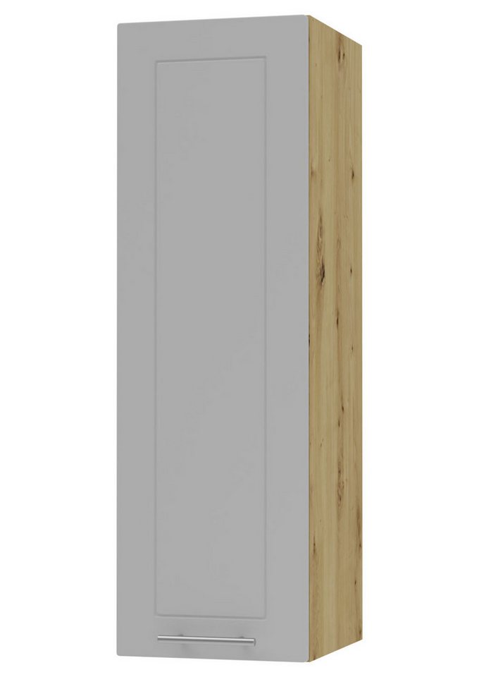 Feldmann-Wohnen Klapphängeschrank Kvantum (1-türig, innen 3 Einlegeböden, Türanschlag wechselbar, Soft-Close, 1-St., Fronten mit dekorativen Fräsungen und leicht abgerundeten Ecken) 30x32,5x96cm Front- und Korpusfarbe wählbar 1-türig von Feldmann-Wohnen