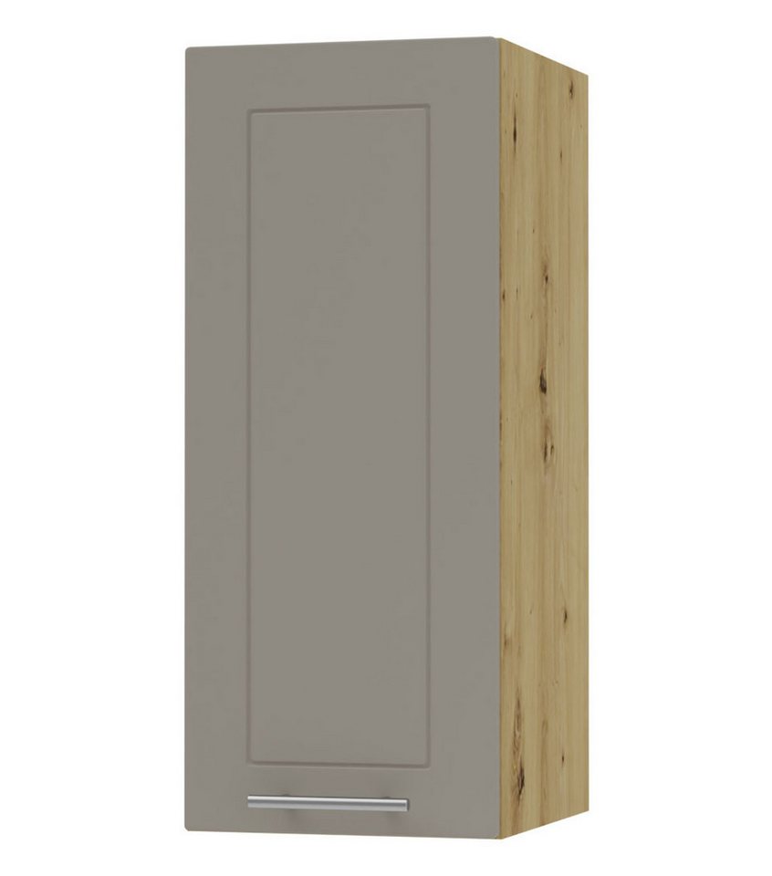 Feldmann-Wohnen Klapphängeschrank Kvantum (1-türig, innen 2 Einlegeböden, Türanschlag wählbar, Soft-Close, 1-St., Fronten mit dekorativen Fräsungen und leicht abgerundeten Ecken) 30cm Front- und Korpusfarbe wählbar 1-türig von Feldmann-Wohnen