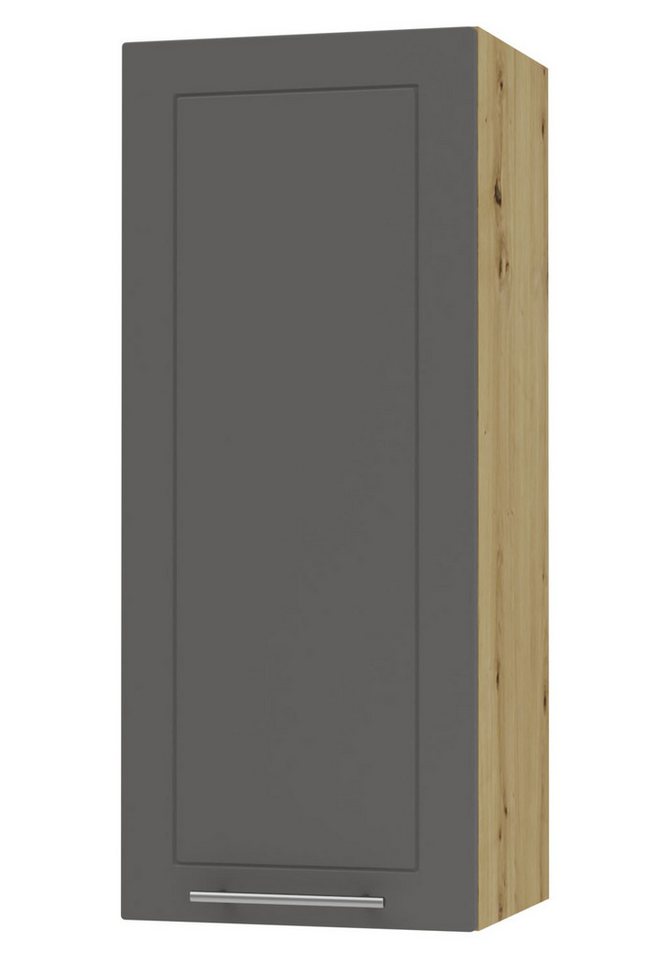Feldmann-Wohnen Klapphängeschrank Kvantum (1-türig, innen 3 Einlegeböden, Türanschlag wechselbar, Soft-Close, 1-St., Fronten mit dekorativen Fräsungen und leicht abgerundeten Ecken) 40x32,5x96cm Front- und Korpusfarbe wählbar 1-türig von Feldmann-Wohnen