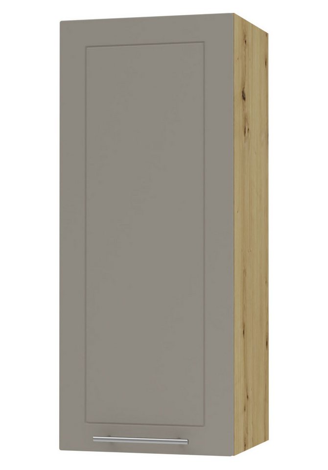 Feldmann-Wohnen Klapphängeschrank Kvantum (1-türig, innen 3 Einlegeböden, Türanschlag wechselbar, Soft-Close, 1-St., Fronten mit dekorativen Fräsungen und leicht abgerundeten Ecken) 40x32,5x96cm Front- und Korpusfarbe wählbar 1-türig von Feldmann-Wohnen