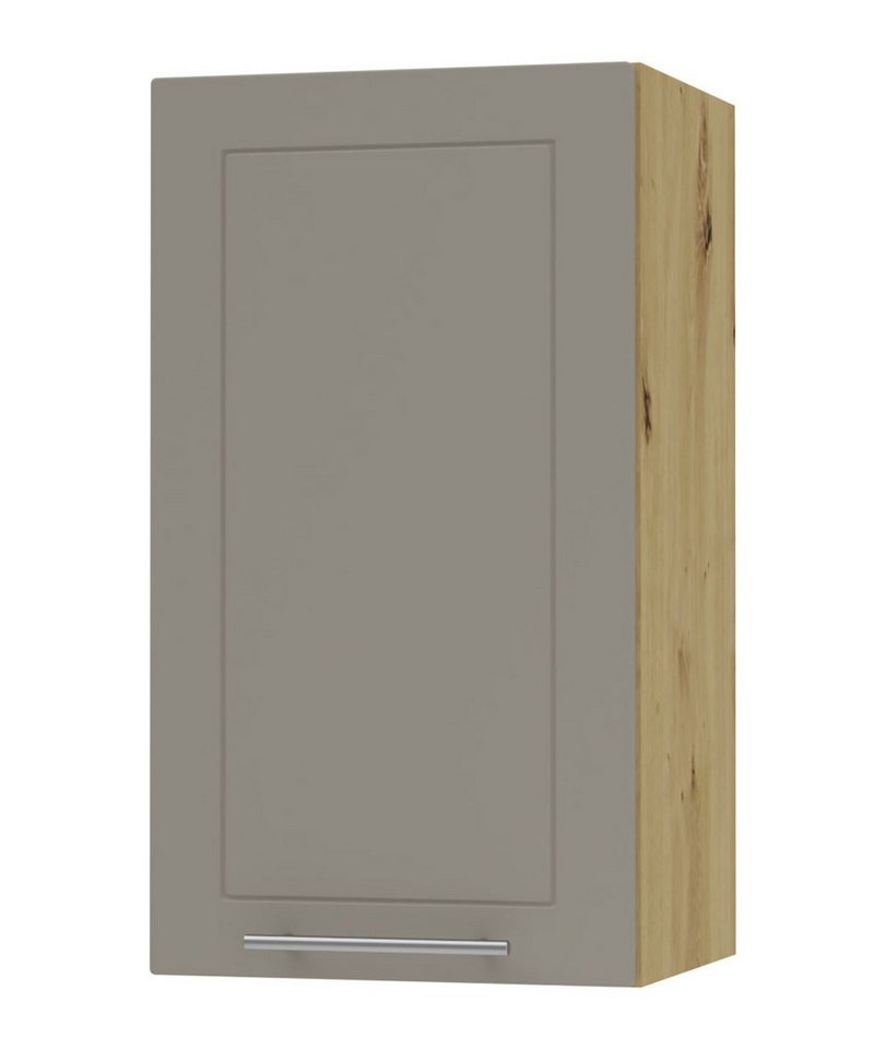 Feldmann-Wohnen Klapphängeschrank Kvantum (1-türig, innen 2 Einlegeböden, Türanschlag wechselbar, Soft-Close, 1-St., Fronten mit dekorativen Fräsungen und leicht abgerundeten Ecken) 40cm Front- und Korpusfarbe wählbar 1-türig von Feldmann-Wohnen