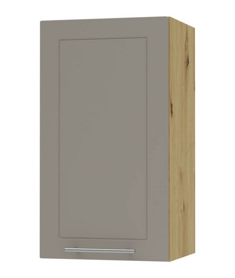 Feldmann-Wohnen Klapphängeschrank Kvantum (1-türig, innen 2 Einlegeböden, Türanschlag wechselbar, Soft-Close, 1-St., Fronten mit dekorativen Fräsungen und leicht abgerundeten Ecken) 40cm Front- und Korpusfarbe wählbar 1-türig von Feldmann-Wohnen