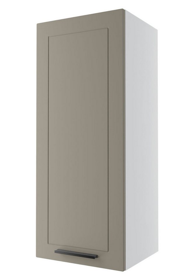 Feldmann-Wohnen Klapphängeschrank Kvantum (1-türig, innen 3 Einlegeböden, Türanschlag wechselbar, Soft-Close, 1-St., Fronten mit dekorativen Fräsungen und leicht abgerundeten Ecken) 45x32,5x96cm Front- und Korpusfarbe wählbar 1-türig von Feldmann-Wohnen