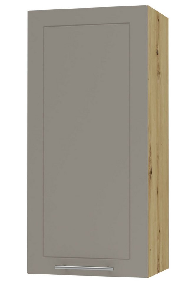 Feldmann-Wohnen Klapphängeschrank Kvantum (1-türig, innen 3 Einlegeböden, Türanschlag wechselbar, Soft-Close, 1-St., Fronten mit dekorativen Fräsungen und leicht abgerundeten Ecken) 45x32,5x96cm Front- und Korpusfarbe wählbar 1-türig von Feldmann-Wohnen