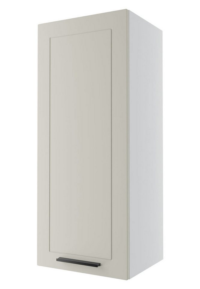 Feldmann-Wohnen Klapphängeschrank Kvantum (1-türig, innen 3 Einlegeböden, Türanschlag wechselbar, Soft-Close, 1-St., Fronten mit dekorativen Fräsungen und leicht abgerundeten Ecken) 45x32,5x96cm Front- und Korpusfarbe wählbar 1-türig von Feldmann-Wohnen